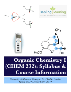 Organic Chemistry I (CHEM 232): Syllabus