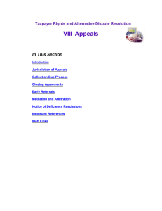 Section VIII “Appeals