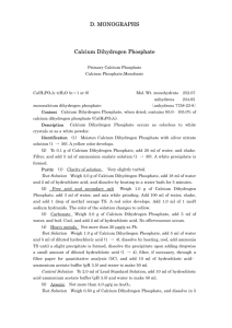 D. MONOGRAPHS Calcium Dihydrogen Phosphate