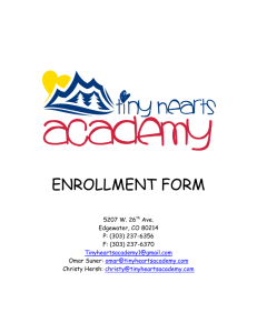 enrollment form - Tiny Hearts Academy