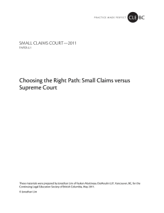 Choosing the Right Path: Small Claims versus Supreme Court