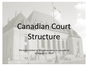 HJEN presentation on the structure of Canadian Courts.
