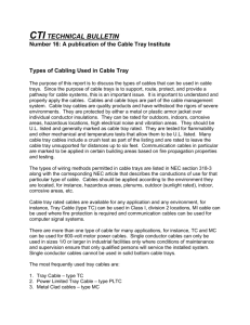 Types of Cabling Used in Cable Tray