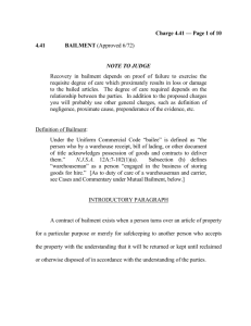 Charge 4.41 — Page 1 of 10 4.41 BAILMENT