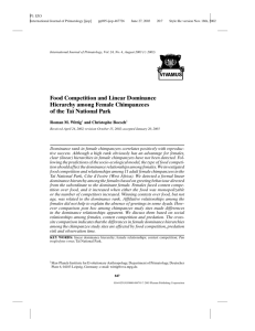 Food Competition and Linear Dominance Hierarchy Among Female