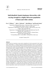 Individualistic female dominance hierarchies with varying strength in