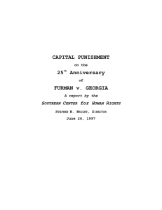 Capital Punishment on the 25th Anniversary of Furman v. Georgia