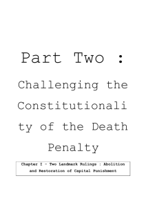 Challenging the Constitutionali ty of the Death Penalty