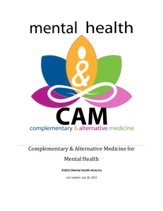 Complementary & Alternative Medicine For Mental Health