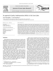 An appraisal of policy implementation deficits in the Great Lakes