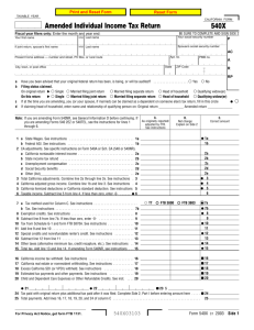 - - - Amended Individual Income Tax Return 540X