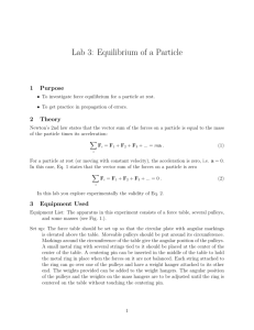 Lab 3: Equilibrium of a Particle