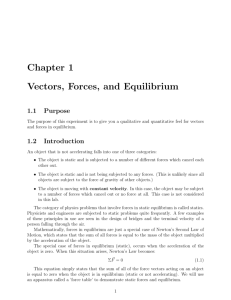 Chapter 1 Vectors, Forces, and Equilibrium