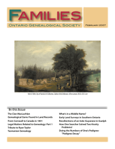 In this Issue - Ontario Genealogical Society
