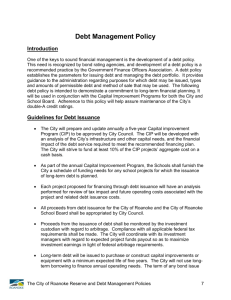 Debt Management Policy - Government Finance Officers Association