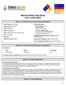 MSDS for Silver sulfate