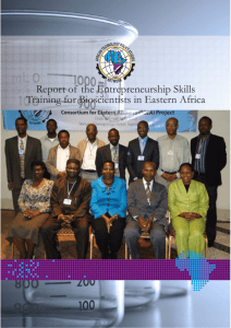 Report of the Entrepreneurship Skills Training