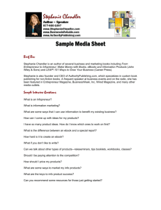Sample Media Sheet - Authority Publishing