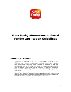 Sime Darby eProcurement Portal Vendor Application Guidelines