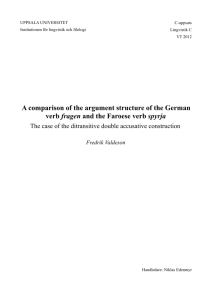 A comparison of the argument structure of the German verb fragen