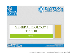 General Biology I Test 3 Review Presentation
