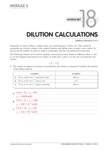 DILUTION CALCULATIONS