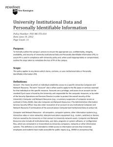 PSU-NK-ITS-014 - University Institutional Data and Personally