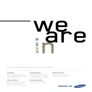 Samsung SDI Materials Division 2013 Corporate Report