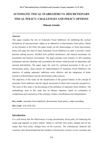 AUTOMATIC FISCAL STABILIZERS VS. DISCRETIONARY FISCAL