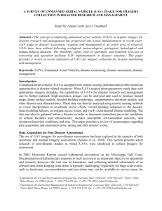 A SURVEY OF UNMANNED AERIAL VEHICLE