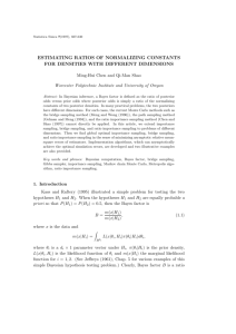 estimating ratios of normalizing constants for densities with different