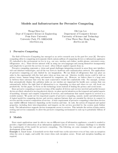 Models and Infrastructures for Pervasive Computing Wang