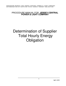 Supplier Energy Obligation