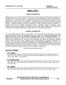 biology - Articulation - Long Beach City College