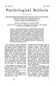 Sources of reports of visual and auditory sensations in