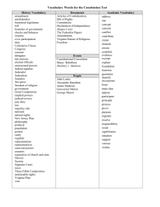 Vocabulary Words for the Constitution Test
