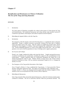 Chapter 17 Reunification and Renaissance in Chinese Civilization
