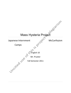 Mass Hysteria Project - Mr. Prueter's Digital Classroom