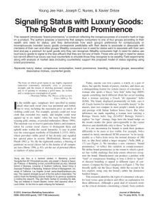 Signaling Status with Luxury Goods: The Role of Brand Prominence