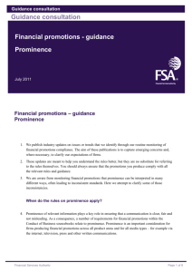 Financial promotions - guidance Prominence