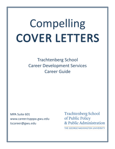 Compelling Cover Letters - Trachtenberg School of Public Policy