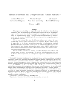 Market Structure and Competition in Airline Markets