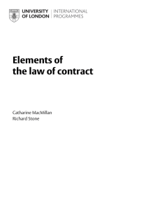 Elements of the law of contract