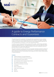 A guide to Energy Performance Contracts and Guarantees