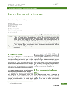 Ras and Ras mutations in cancer