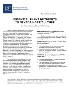 Essential Plant Nutrients in Nevada Horticulture