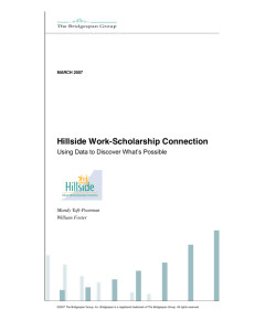 Hillside Work-Scholarship Connection case study FINAL