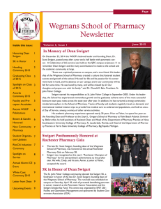 Wegmans School of Pharmacy Newsletter