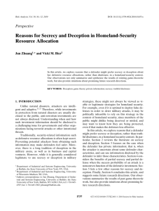 Reasons for Secrecy and Deception in Homeland