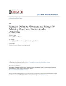 Secrecy in Defensive Allocations as a Strategy for